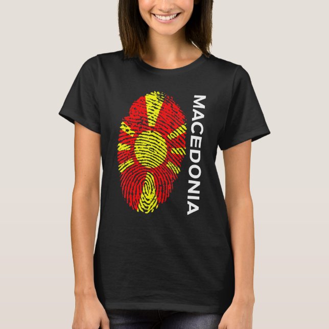 Flagga Jersey i norra Makedonien T Shirt (Framsida)