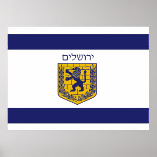 Flagga Jerusalem Poster