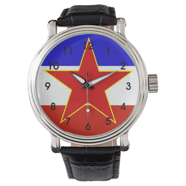 Flagga Jugoslavien Armbandsur (Framsida)