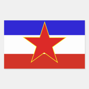 Flagga Jugoslavien Rektangulärt Klistermärke