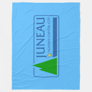 Flagga Juneau, Alaska Fleece Blanket