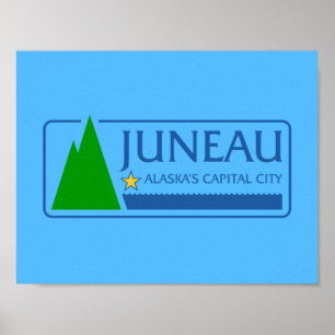 Flagga Juneau, Alaska Poster