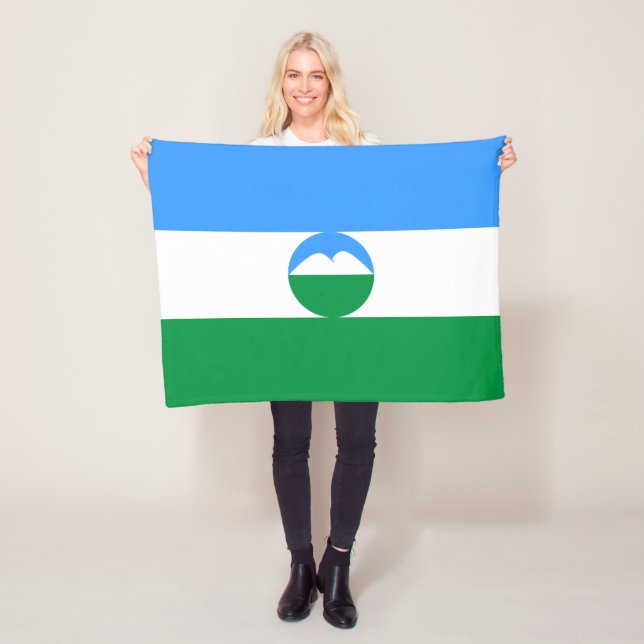 Flagga Kabardino Balkarien Fleecefilt (På plats)