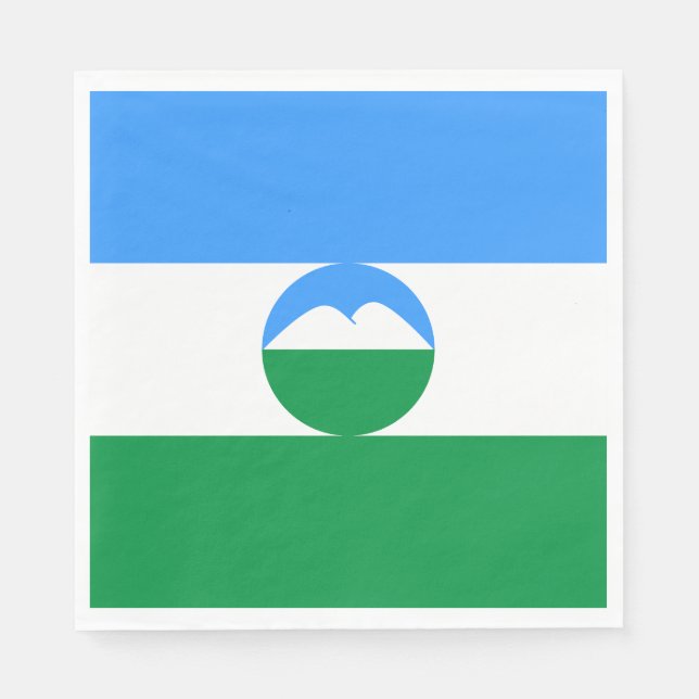 Flagga Kabardino Balkarien Pappersservett (Framsidan)