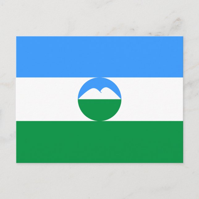 Flagga Kabardino Balkarien Vykort (Framsida)