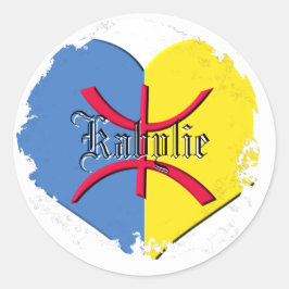 Flagga Kabylia-klistermärke Runt Klistermärke