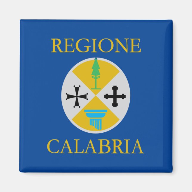 Flagga Kalabrien (Italien) Magnet (Framsidan)
