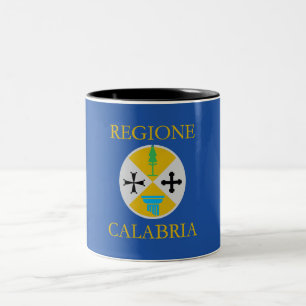 Flagga Kalabrien (Italien) Två-Tonad Mugg