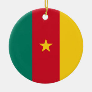 Flagga Kamerun Julgransprydnad Keramik