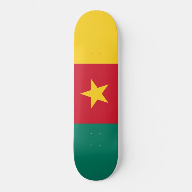 Flagga Kamerun Mini Skateboard Bräda 18,5 Cm (Framsida)