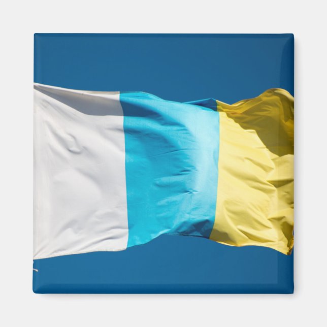Flagga Kanarieöarna Magnet (Framsidan)