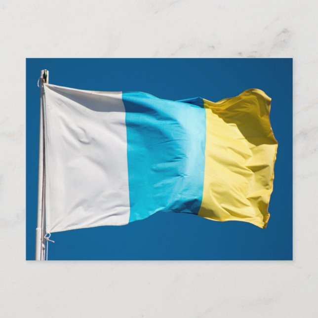 Flagga Kanarieöarna Vykort (Framsida)