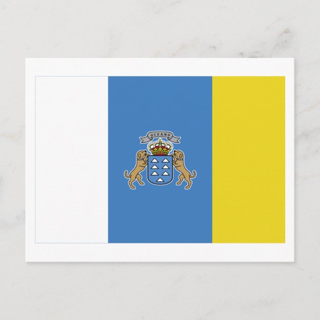 Flagga Kanarieöarna Vykort (Framsida)