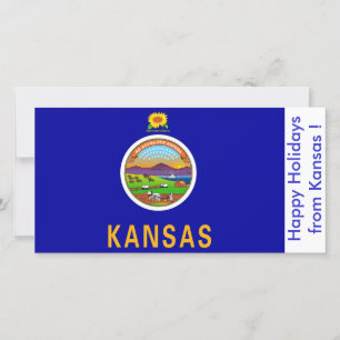 Flagga Kansas, Glad helg från USA Julkort