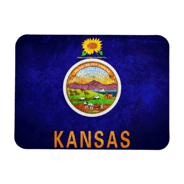 Flagga Kansas Magnet (Horisontell)