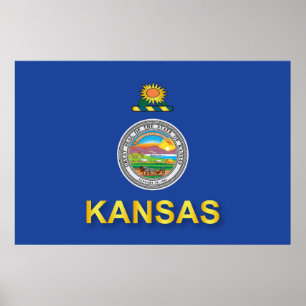Flagga Kansas Poster