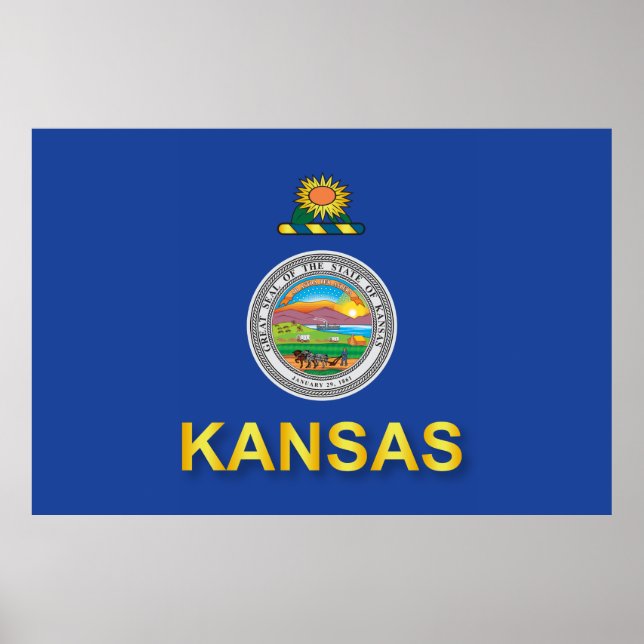 Flagga Kansas Poster (Framsidan)