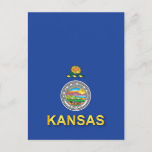 Flagga Kansas Vykort