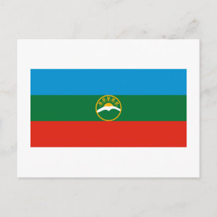 Flagga Karachay-Cherkess Vykort