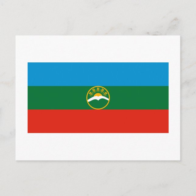Flagga Karachay-Cherkess Vykort (Framsida)