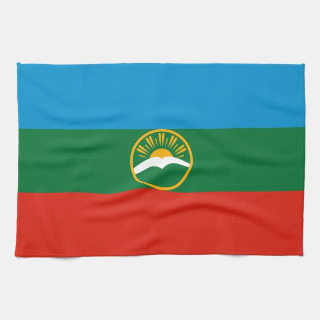 Flagga Karachay-Tjerkessien Kökshandduk (Horisontell)