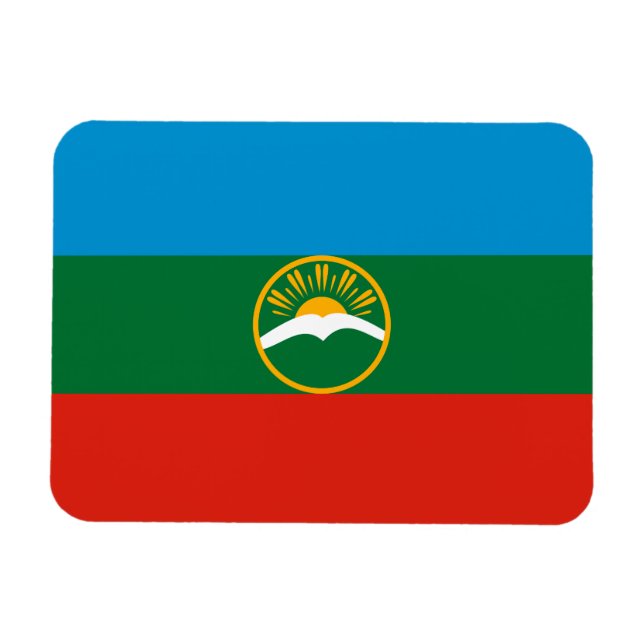 Flagga Karachay-Tjerkessien Magnet (Horisontell)