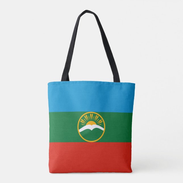 Flagga Karachay-Tjerkessien Tygkasse (Baksida)