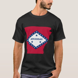 Flagga karta i Arkansas T-shirt