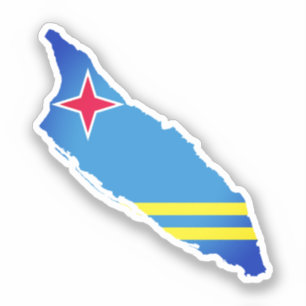flagga karta i Aruba Klistermärken