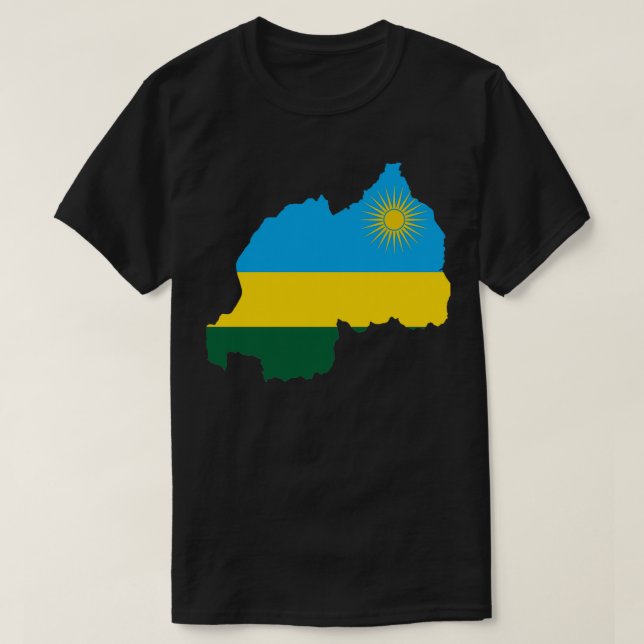 Flagga Karta i Rwanda T Shirt (Design framsida)