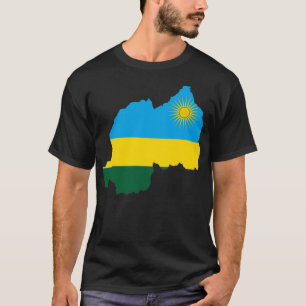 Flagga Karta i Rwanda T Shirt