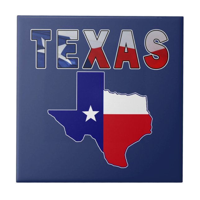 Flagga Karta med Texas Kakelplatta (Framsidan)