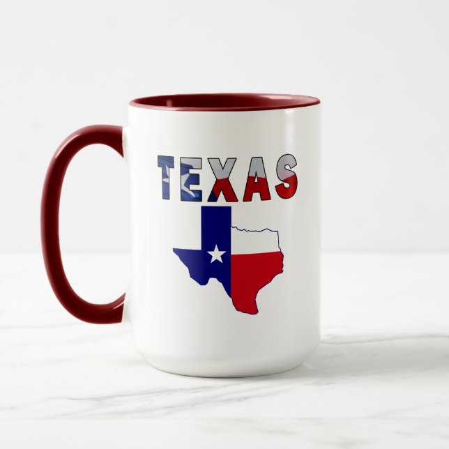 Flagga Karta med Texas Mugg (Vänster)