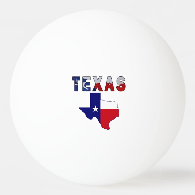 Flagga Karta med Texas Pingisboll (Framsidan)