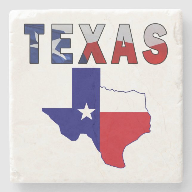 Flagga Karta med Texas Stenunderlägg (Framsidan)