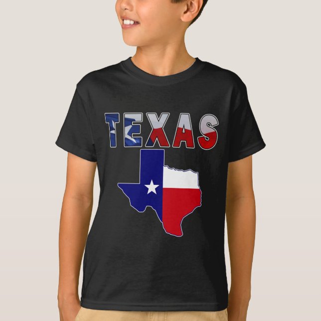 Flagga Karta med Texas T Shirt (Framsida)