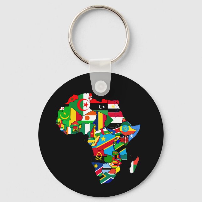 Flagga Karta över Afrika Flaggor - Afrikansk Kultu Nyckelring (Framsida)