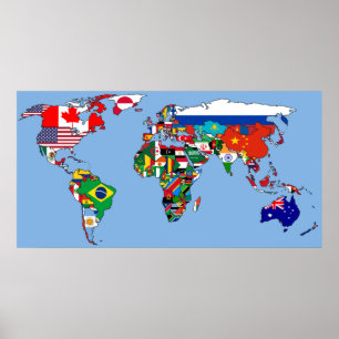 Flagga Karta Poster