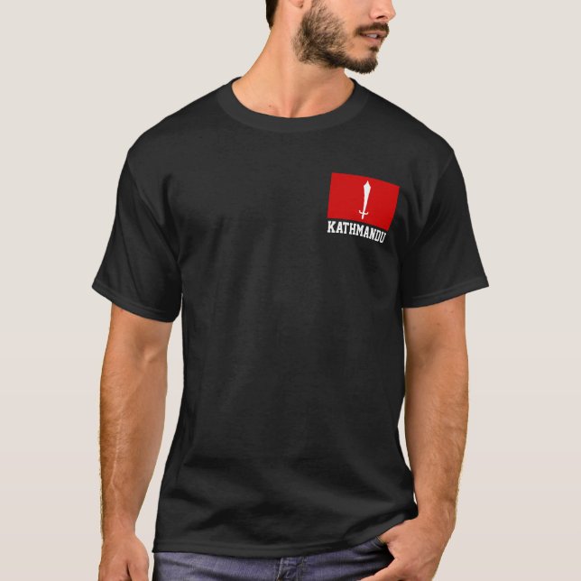 Flagga Katmandu, Nepal T Shirt (Framsida)