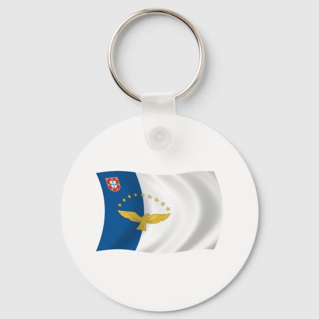 Flagga-kedjan Azorerna Nyckelring (Framsida)