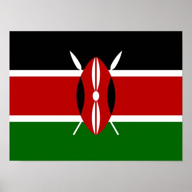 Flagga Kenya-Afrikan Poster (Framsidan)
