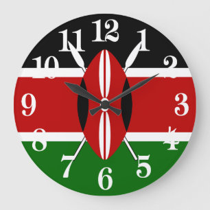 Flagga Kenya Bendera ya Kenya Stor Klocka