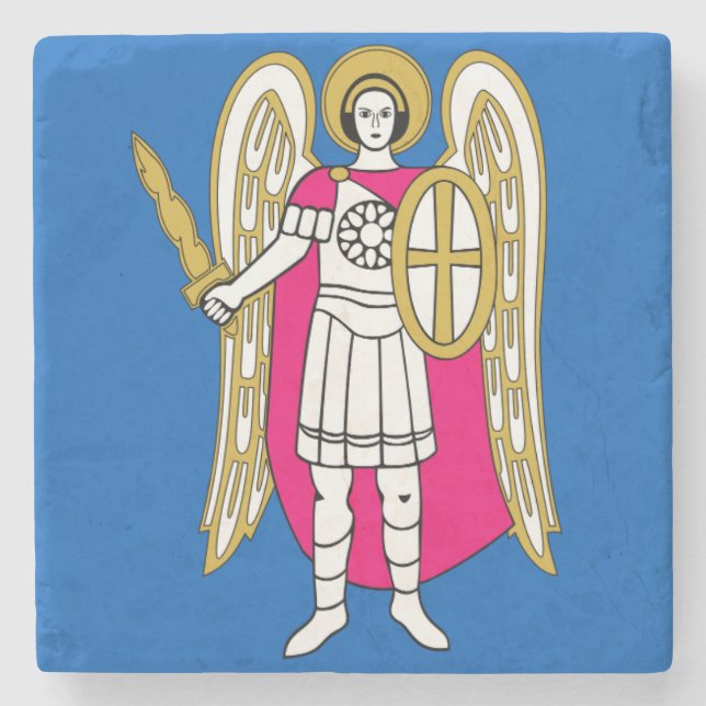 Flagga Kiev, Ukraina Underlägg Sten (Framsidan)