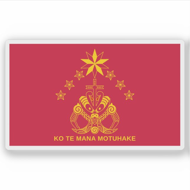 Flagga Kīngitanga Klistermärken (Framsida)