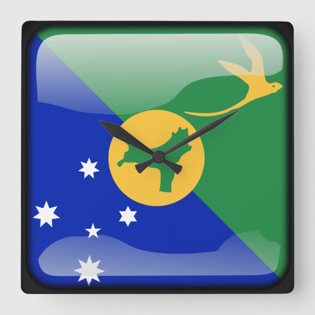 Flagga Kiribati (Julön) Fyrkantig Klocka (Framsida)