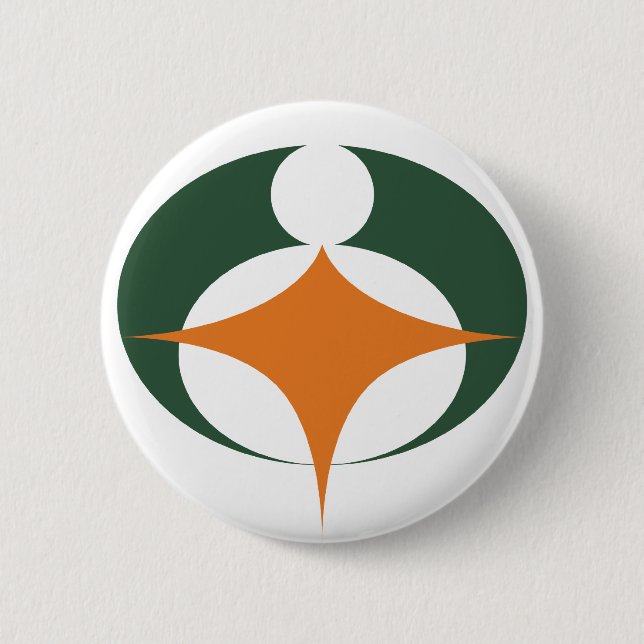 Flagga Koga, Shiga, Japan Knapp (Framsida)