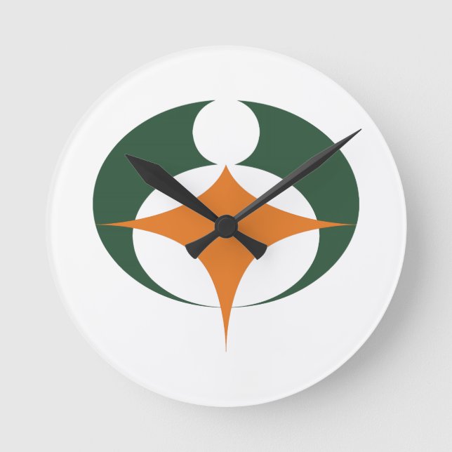 Flagga Koga, Shiga, Japan Rund Klocka (Framsida)