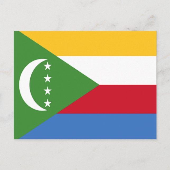 Flagga Komorerna Vykort (Framsida)