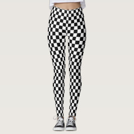 Flagga Kontrollera svart svart Tävla med klassiskt Leggings