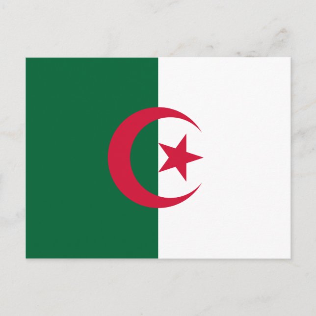 Flagga-kort för Algeriet (Algeriet) Vykort (Framsida)